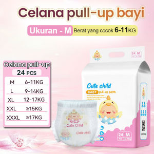 Cute Child Popok Celana Bayi 24PCS Bayi Pull-Ups Pants Diaper Size-3XL Cocok 12-17Kg Penyerapan Urin Cepat Tetap Kering