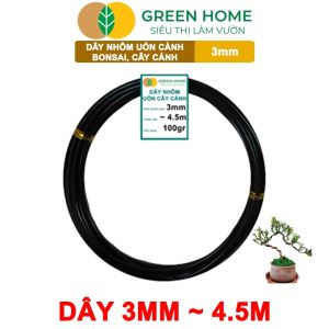 Mua 5 tặng 1 - Dây Nhôm Uốn Cây Cảnh Bonsai GreenHome  Dày 3mm ~ 45m Cuộn 100gr Mềm Dẻo Dễ Uốn