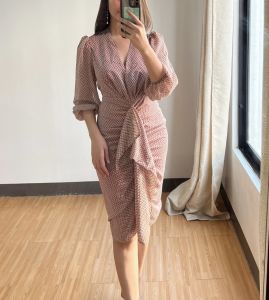 Special Occasion Dress with Ruffle puff sleeve - Elegant church wear and Formal events Dress by Trendsetter Sunday