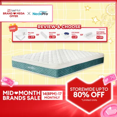 NeckPro Morris Pocket Spring Mattress | 10 Inches (25cm) | Extreme Cool 3X Top Cushion | 10 Years Warranty
