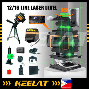 KEELAT KLL0001 12/16 Lines Laser Level Digital Self Leveling 360° Rotary Green Laser BeamMeasuring Machine Lithium Battery