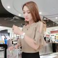 Áo sơ mi von tay lửng cổ bèo hở vai TTS0046. 