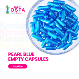 1000pcs Size 0 Pearl Light Blue Capsule OSPA Empty Capsule Gelatin