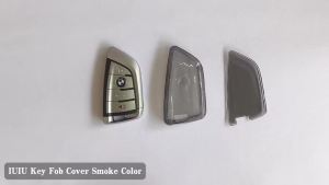 IUIU Key Fob Cover Smoked Color Black Fob Protector Premium TPU Case Compatible with BMW 1 2 3 5 6 Series X1 X2 X3 X5 X6 X7