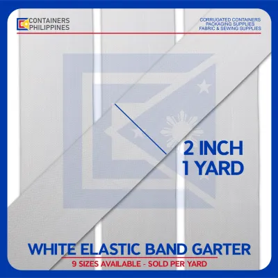 CONTAINERS.PH White Elastic Band Garter for Sewing (Sold Per Yard)