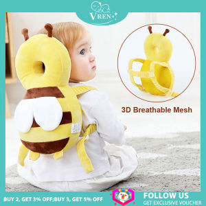VREN Gối Em Bé Gối Bảo Vệ Đầu Gối Mềm Chống Ngã Cho Trẻ Tập Đi Đệm Ong Hoạt Hình Trang Trí Cho Em Bé