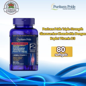 EXP: 2027    Puritans Pride Triple Strength Glucosamine Chondroitin with Vitamin D3 Caplets 80 Count
