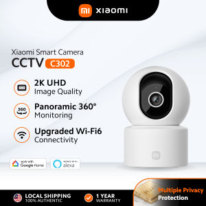 Xiaomi Smart Camera C302 | 2K UHD Image Quality | Full Colour Night Vision | 360° Panoramic Monitoring | Wi-Fi 6 Connectivity
