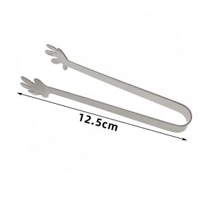 【On Sale】Stainless Steel Palm Ice Cube Tongs Sugar Clips Restaurant Coffee Rock Brown Lemon Slices Creative Tongs
