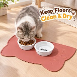 Food Grade Silicone Pet Feeding Mat Waterproof Non Slip Anti Spill Dog Cat Pad Foldable Washable Placemat For Small Medium Pets