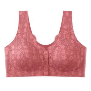 Seamless Front Open Button Underwear Large Size Bra Comfortable Breathable No Underwire Gathering Beauty Vest Underwear