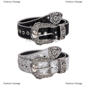 [COD] Fashion Change Personality Gothic Rhinestone Belts For Women Girl Fashion PU Leather Belts Western Cowboy Y2K Retro Jeans Skirt Decor Waistband