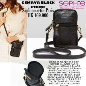 Dompet Tali HP Selempang Cewek Sophie Martin Paris Gemaya Phone Hitam Kuning Ophelia Black Wanita Kekinian Viral Import Mewah Simple Tapi Elegan Promo Terbaru Branded Korea Lipat Premium Besar Shoope Shopy Sopy Cantik