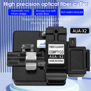 AUA-X2 Fiber Cleaver Fiber Optic Cable Pigtail Bare Fiber Cutter Fiber Cleaver Black 24 Sides