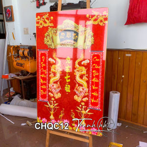 Tranh phòng thờ gia tiên Tranh trang trí bàn thờ Tranh treo tường cửu huyền thất tổ sáng ngàn đời tráng gương CHQC12