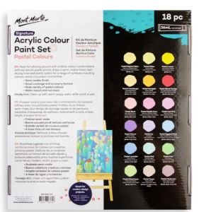 Mont Marte Signature Acrylic Colour Pastel Paint Set 12/18/24/36/48pc x 36ml