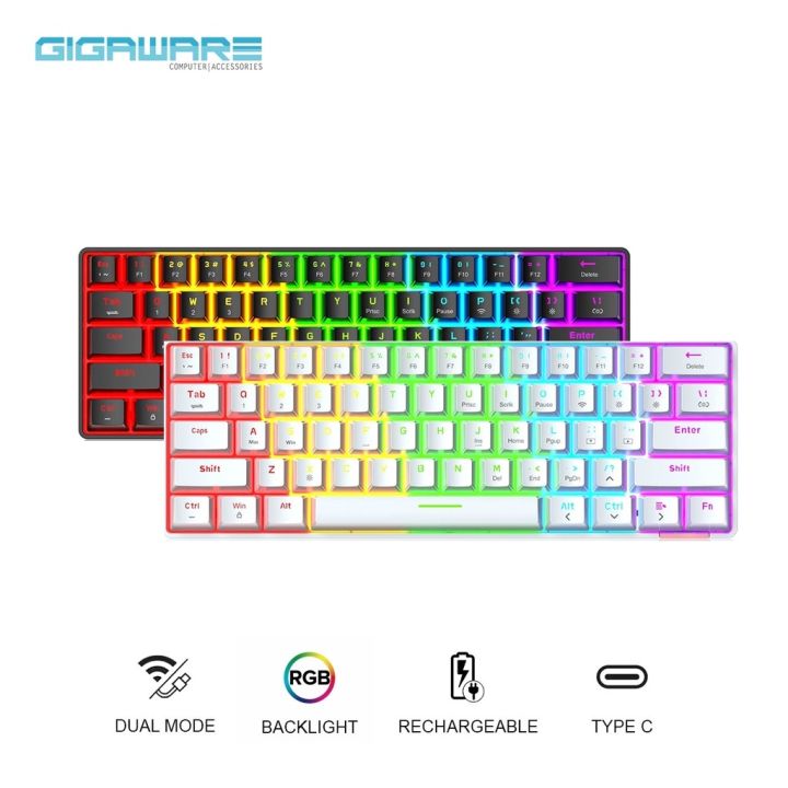 Gigaware STK61 Mechanical Keyboard Wireless Dual-Mode Bluetooth Type C ...