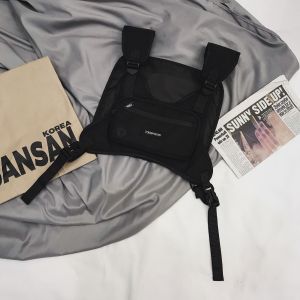 กระเป๋าคาดหน้าอกความจุขนาดใหญ่ สไตล์ฮิปฮอป สไตล์สตรีท แฟชั่นคู่รัก