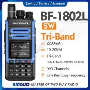 Baofeng BF-1802L Walkie Talkie Long Range 10-20KM Tri Band Wireless Copy Frequency 999 Channel Two Way Radio UV-5R UV-K5 Ham Portable