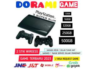 Ps3 PS 3 PLAYSTATION 3 Super Slim 500Gb Full Game + 2 Stik Wireless