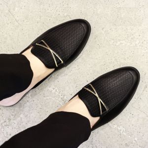 Giày sục nam da mờ kết hợp da đan sang trọngmẫu sục có đé tăng chiều cao thêm 3cm