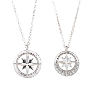 Hexagram Couple Necklace Adjustable Neckchain Sensitive Skin Friendly For Him And Her Wedding Gift