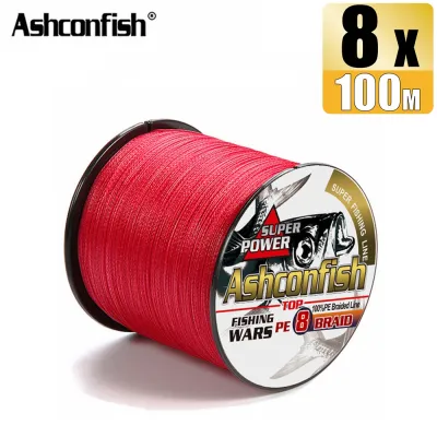 Ashconfish 8 Strands 100M Red Braided Multifilament Fishing Line 6-300LB All Size X8 Fishing Accessories Tackle Tools