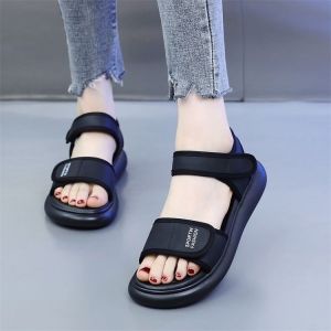 Free Shipping Casual Sports Sandals For Women 2026 Summer New Style Flat-Soled Soft Non-Slip Suitable For Travel Running And Beach Wear With Velcro Straps
