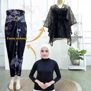 Oneset Rok Lilit Batik /Outer Pita dan Manset Wanita Kekinian Baju Kebaya Nyaman Cantik motif terbaru