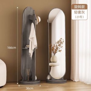 Mirror Stand Full Body Stand Mirror Dressing Mirror Standing Mirror Full Length Mirror With Storage Multifunctional rotating and movable integrated clothing rack