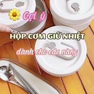 Hộp Cơm Giữ Nhiệt Cà Mèn Đựng Cơm 3 Tầng Kèm Túi Hộp Cơm Văn Phòng Cách Nhiệt Chất Liệu Inox 304 Không