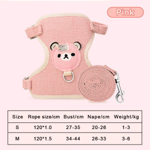 Pet harness with leash for dog cat rabit small animals cute bear pattern harness