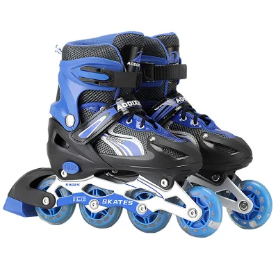 Adjustable Size Kids Roller Skates Adjustable Inline Skating Shoes with Flash Wheel Boy Girl Christmas Gifts (3-12yrs)