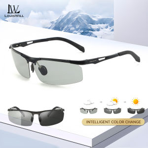 LouisWill Photochromic Sunglasses Sports Men Sunglasses Fashion Polarized Sunglasses Auto Color Changing Sunglasses Driving Glasses Dual-Use HD Reading Glasses