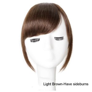 BEAUTYandLADIES Party Seamless Brown Hair Accessories Front Neat Bang Heat Resistant Fiber Straight Bangs Hair Extension Natural Hairpieces Synthetic Air Bangs Oblique Bangs 3D Bangs Wig Sweeping Side Fringe