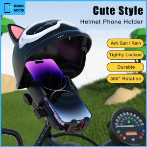 Holder Hp Motor + Topi Helm Motif Lucu Dudukan Handphone Spion Motor Besi Phone Holder