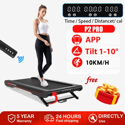 MY-HI Treadmill Four Vibration Modes Electric 3.5HP Foldable Walking PadLED large screen with 10 displaysDuty Running Exercise Equipment，APP Workout Programs，Bluetooth