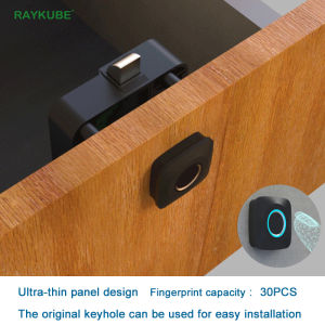 RAYKUBE Fingerprint Lock Smart Cabinet Locks Biometric Keyless Furniture Drawer Cabinet Wardrobe Fingerprint Locks For Drawer Cabinet