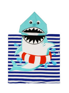 SDSXSummer Kids Beach Towels Cartoon Hooded Bath Robes Children Unicorn Shark Bathing Towels Boys Girls Cape Baby CloakFYK