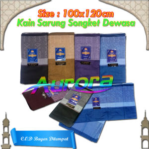 Sarung Pria Dewasa Motif Songket-Ukuran 100x120cm-Kain Sarung Motif Songket-Aurora Store