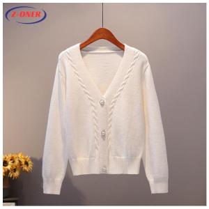 Z-ONER Red New Year Knitted Sweater Cardigan Korean V-neck Cardigan Coat Short Winter Thick Sweater