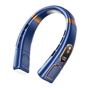 USB Rechargeable Neck Fan - Hands-Free Bladeless Cooling Fan for Outdoor/Office Ultra Quiet Turbo Airflow Lightweight Hanging Fan with 5 Speeds Portable Personal Fan