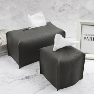 🔥Ready Stock🔥S/L PU Leather Tissue Box Square Desktop Napkin Storage Box Nordic Styles Pumping Tissue Holders for Home Bathroom Kitchen Office