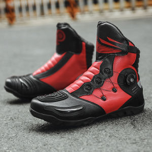 Import Sepatu Motor Boots Pria Touring Riding Bikers Shoes Balap Outdoor Kulit Sapi Adventure Ringan Empuk Karet 378