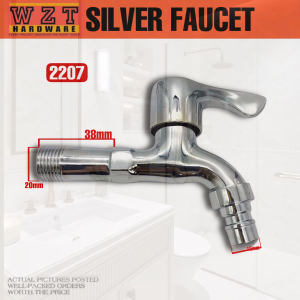 BATHROOM AND KITCHEN SILVER SINGLE FAUCET WITH HOSE BIBB