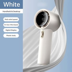 Mini Fan Rechargeable Portable 7000mAh Air Cooler Handheld Jet Fan Strong Wind 100 Gear Wind Speed Metal Body Digital Display