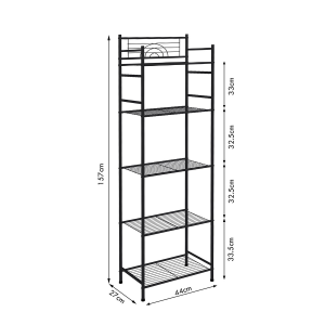 Bathroom Storage Rack Kitchen Organizer Metal Freestanding Multipurpose Storage Shelves Heavy Duty Standing Organizer Shelf Display Rack for Bathroom Kitchen