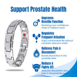 Magnetic Therapy Bracelet Men Titanium Steel Health Care Bracelet Prostate Relief Magnetic Wristband Stylish Men’s Accessories