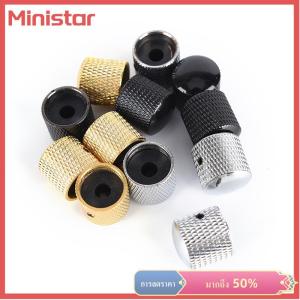 Ministar 4pcs โลหะไฟฟ้าเบสกีตาร์เสียงควบคุมลูกบิดโดมลูกบิด + ประแจ