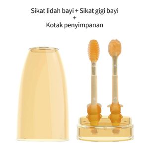 Sikat Lidah Bayi Silkon 3 in 1 Sikat Gigi Bayi Pembersih Lidah Bayi Newborn Baby Mouth Cleaner